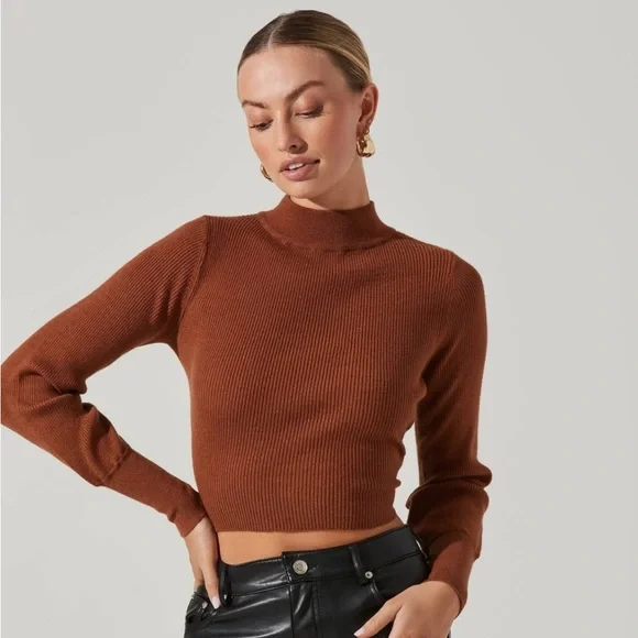 Astr Sweaters Astr The Label Tie Back Mock Neck Sweater Poshmark